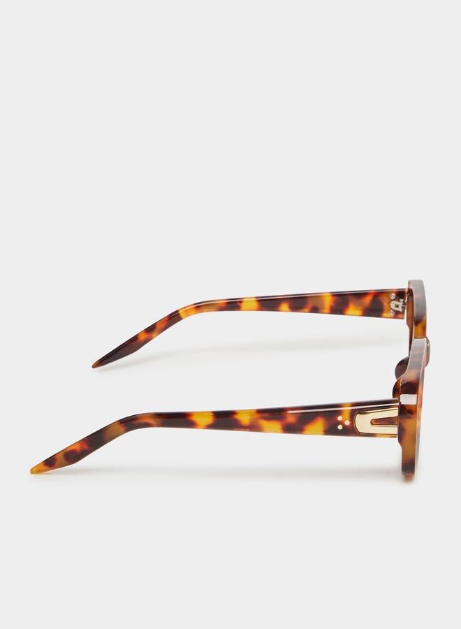 ستايلي نظارة شمسية بإطار مربع بنقشة سلحفاة للنساء - Image 3